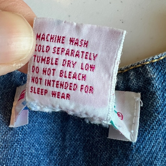 Vintage Gymboree Blue Denim Dress Jumper with Colorful Embroidery Size XS - Picture 4 of 7